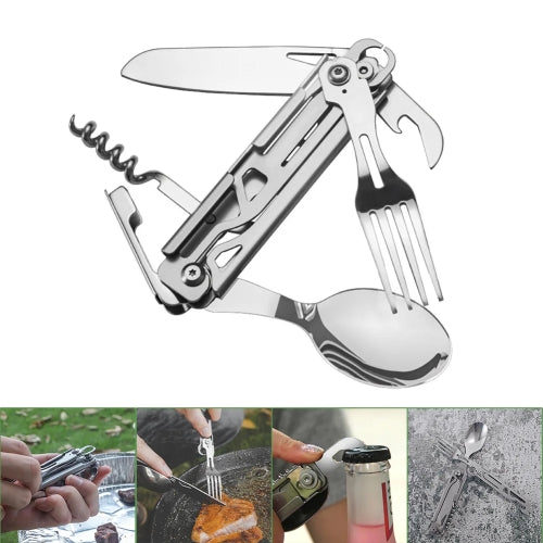 6-in-1 Multifunctional Folding Tableware for Camping Outdoor and Survival