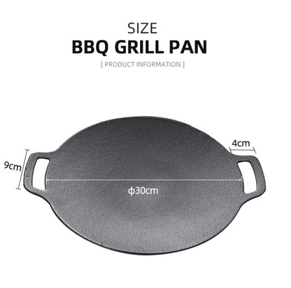 Outdoor Camping BBQ Cast Iron Grill Pan (Only Barbecue Pan)