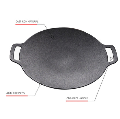 Outdoor Camping BBQ Cast Iron Grill Pan (Only Barbecue Pan)