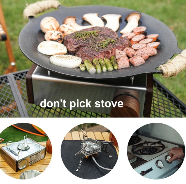 Outdoor Camping BBQ Cast Iron Grill Pan (Only Barbecue Pan)