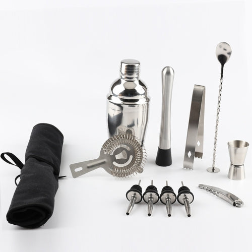 12PCS/Set Portable Wine Cocktail Shaker Set with Cloth Bag