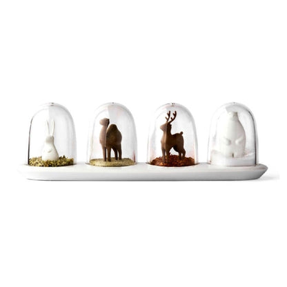 4 in 1 Kitchen Spice Jars Cartoon Animals Shape Seasoning Bottle Set