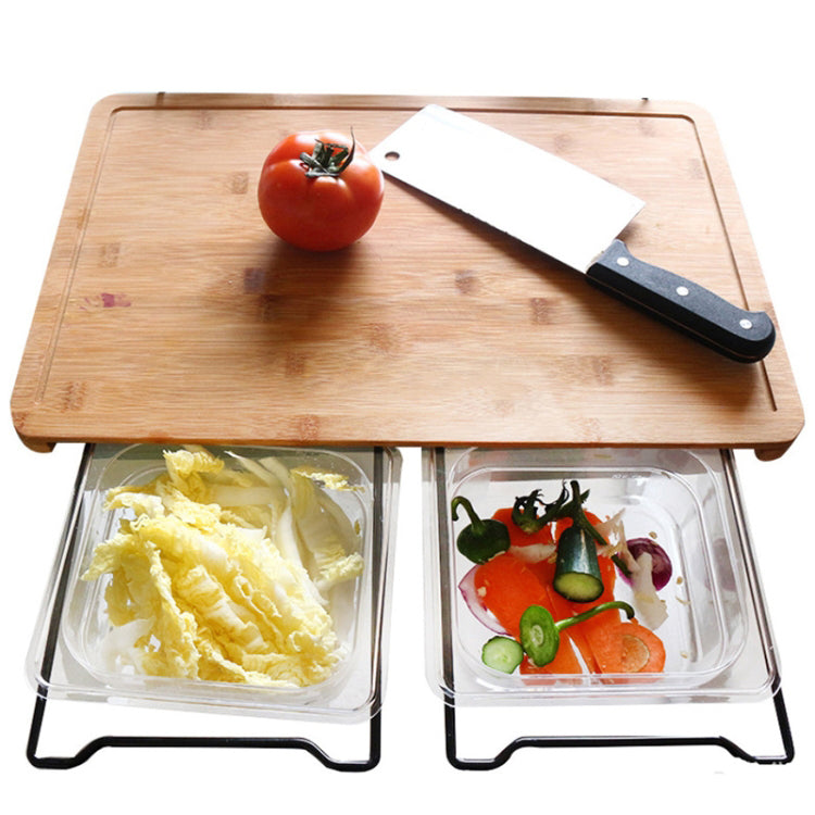 Bamboo Cutting Board with 5 Containers Set