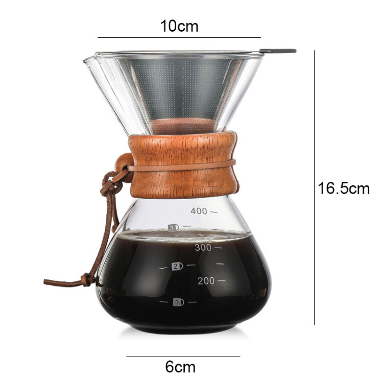 glass pour over coffee dripper with stainless filter